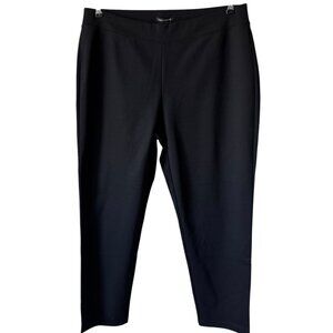 Eileen Fisher Pant Sz PL Slim Ponte Black Stretch Comfort Doubleknit Capsule New